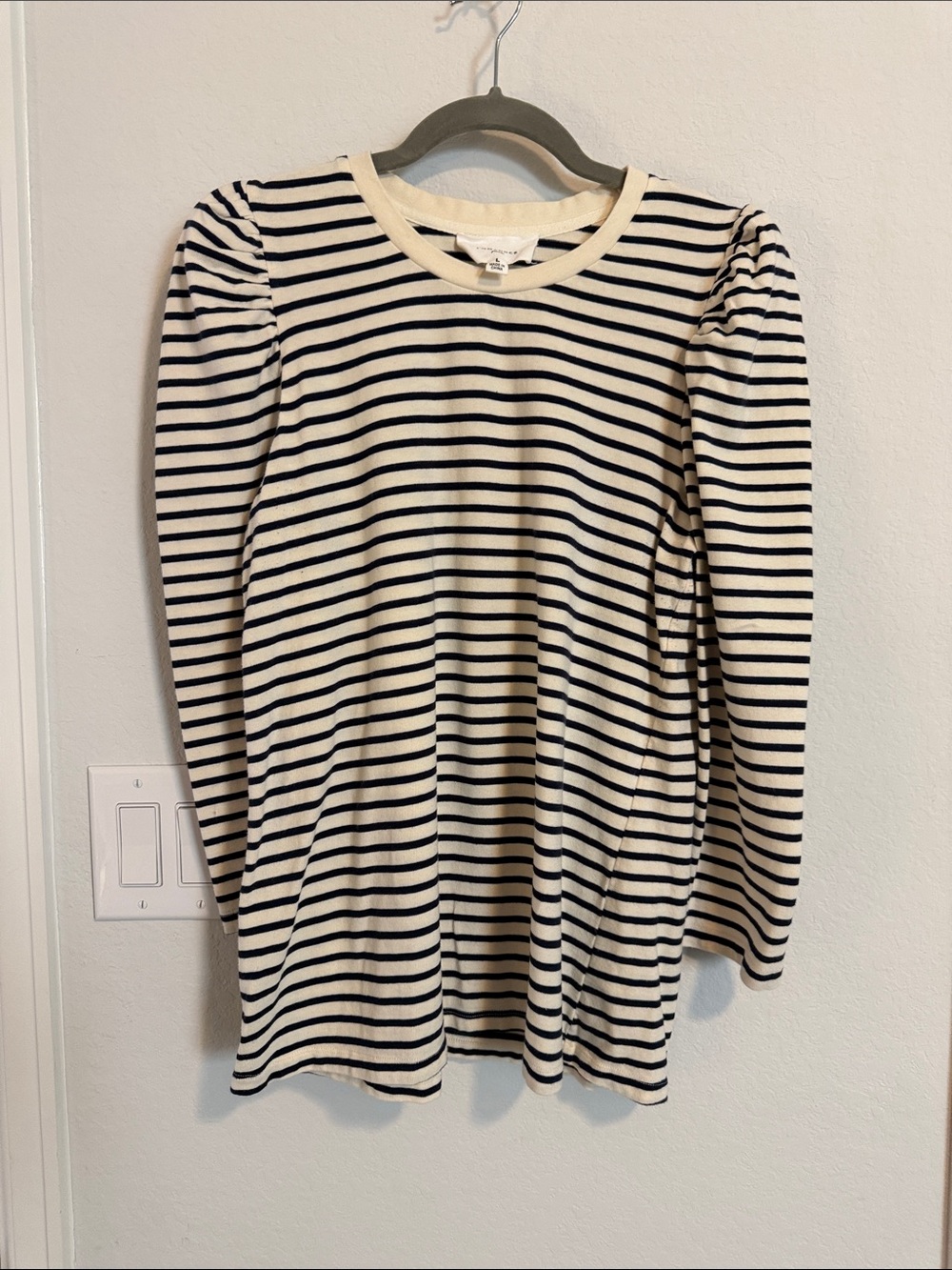 Tuckernuck Pomander Place Cream and Black Striped Long-Sleeve Knit Shirt